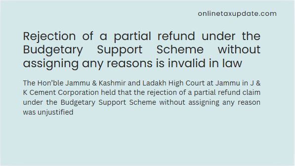 gst refund budget support scheme jammu