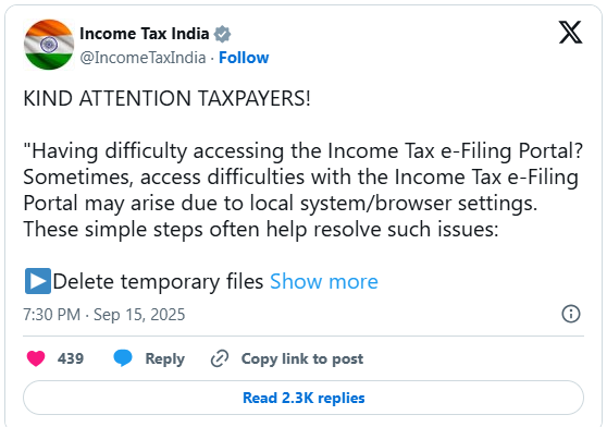 income tax portal issue solution