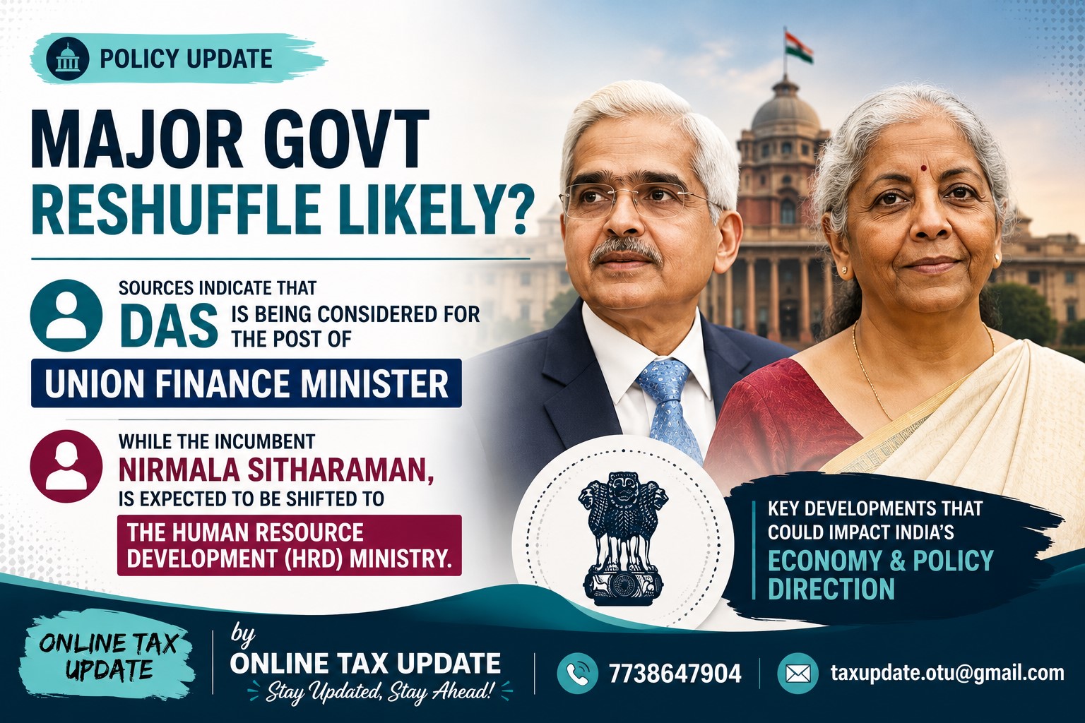 Will former RBI governor Shaktikanta Das replace Nirmala Sitharaman as finance minister?