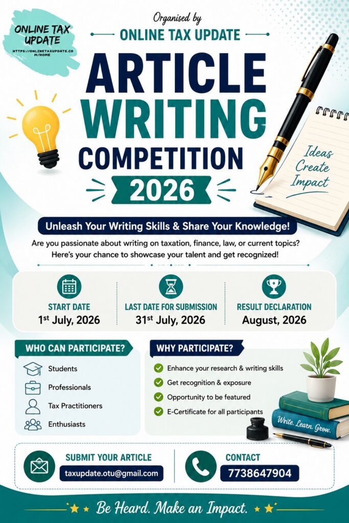 article writing competition 2026 online tax update